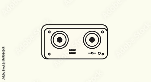 Retro Sound: Capturing the essence of vintage audio, this graphic showcases a classic speaker.