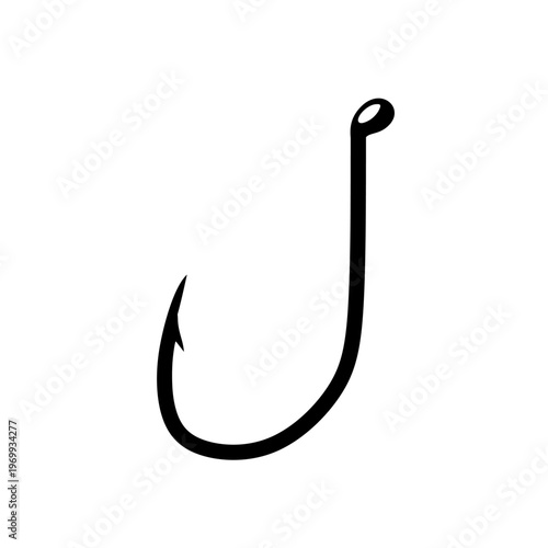 fishing hook flat design vector illustration. Simple illustration of summer fishing hook vector icon for web design isolated on white background