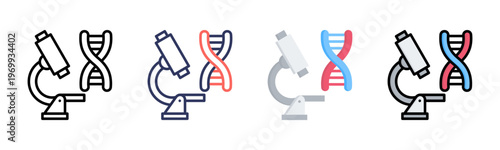 Biologist icon set multiple style collection