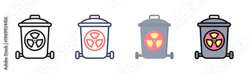 Waste icon set multiple style collection