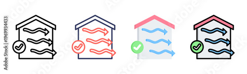 Air Flow icon set multiple style collection