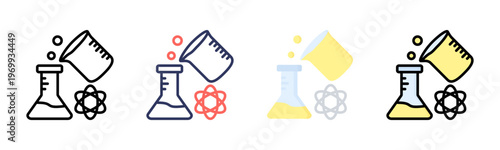 Experiment icon set multiple style collection