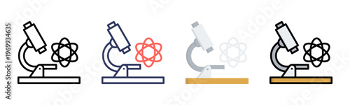 Scientific icon set multiple style collection