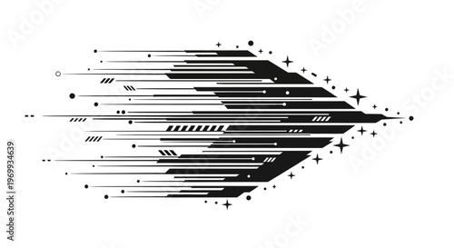 Dynamic Technological Advance: A modern graphic composed of sleek lines, creating an illusion of rapid motion, a visual representation of progress and innovation in the digital age.