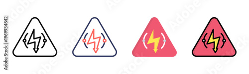 High Voltage icon set multiple style collection