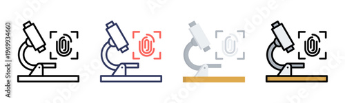 Fingerprint icon set multiple style collection