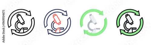 Scientific icon set multiple style collection
