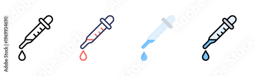 Pipette icon set multiple style collection