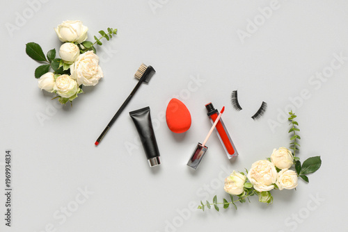 Composition with rose flowe...