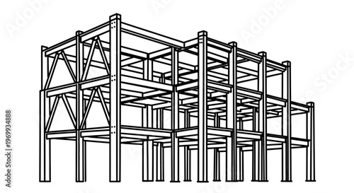 Construction Framework: An architectural structure stands as a testament to innovation. Meticulously designed and built, a symbol of potential. The lines of the structure form a strong foundation.