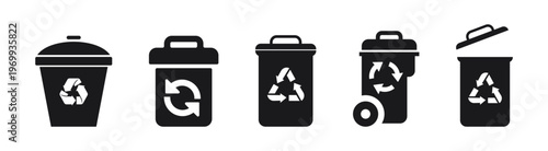 Recycling Bin Vector Icon Collection