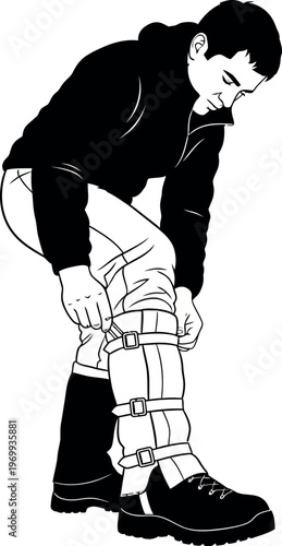 Silhouette of a man in cricket gear bending forward