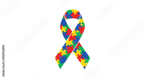 Autism awareness ribbon symbol sign.
