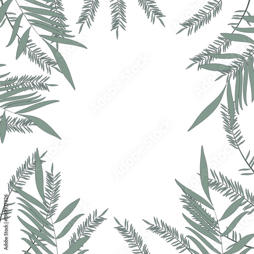 frame of green leaves
