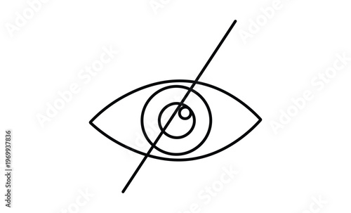 Eye icon with a diagonal line through it representing hidden or invisible status