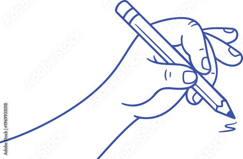 Hand holding pencil.eps