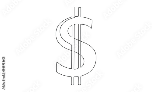 Dollar sign icon line art style