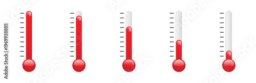 Thermometer Vector Icons Showing Temperature Levels
