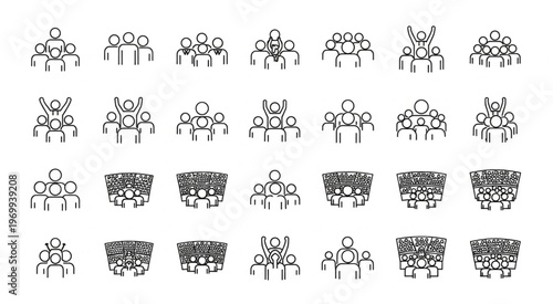 Crowd of people in various poses, cheering, and in a stadium setting.