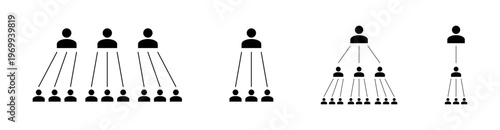 Hierarchy and Team Structure Silhouettes Vector Set