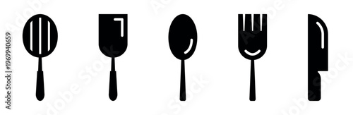 Silhouette of Kitchen Utensils Vector Set