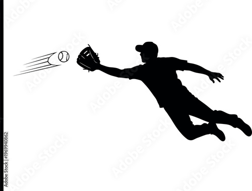 Silhouette of a man flying with a piece of paper
