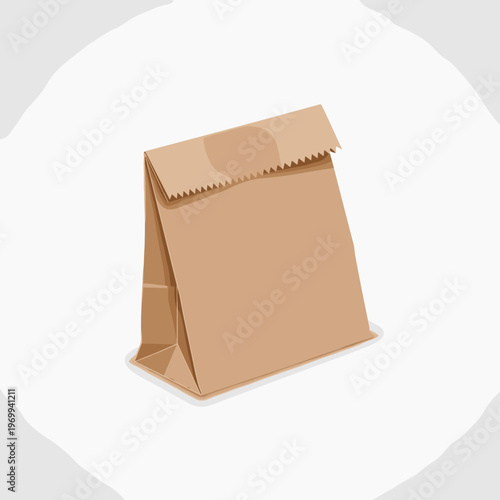 Brown Kraft Paper Lunch Food Bag.
