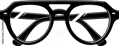 Vintage round-frame black eyeglasses vector