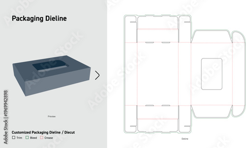 Window Cut Mailer Box Packaging Dieline Template