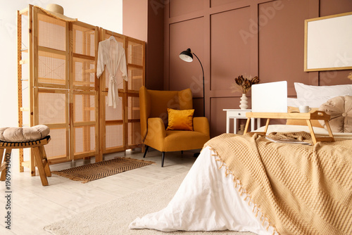 Interior of stylish bedroom...