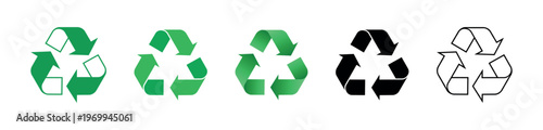 Recycling Symbols in Different Styles Vector Set