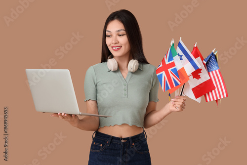 Female Asian student with f...