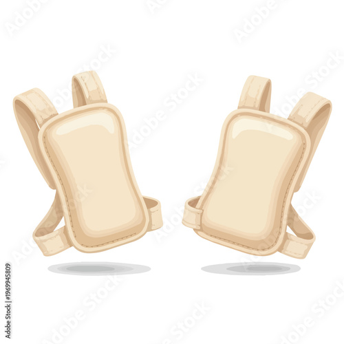 Pair of beige baby head protection pillows for toddlers