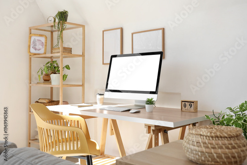 Interior of light office wi...