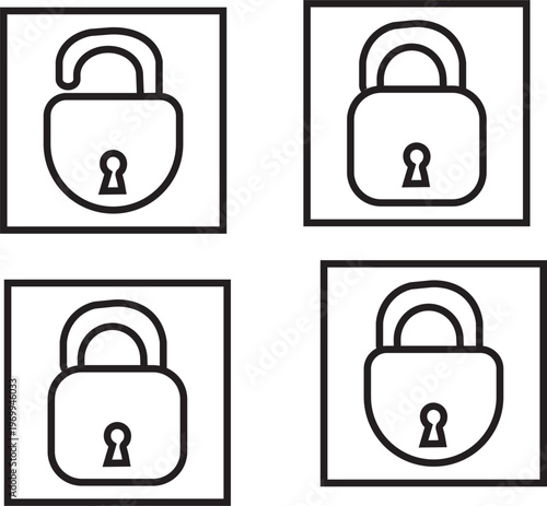 simple, locked, padlock, icon, privacy, secure, symbol, protection, control, access, illustration