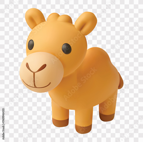 Eid al Adha or Islamic and Hajj Elements Vector Icon Set | 3D icon set | a camel