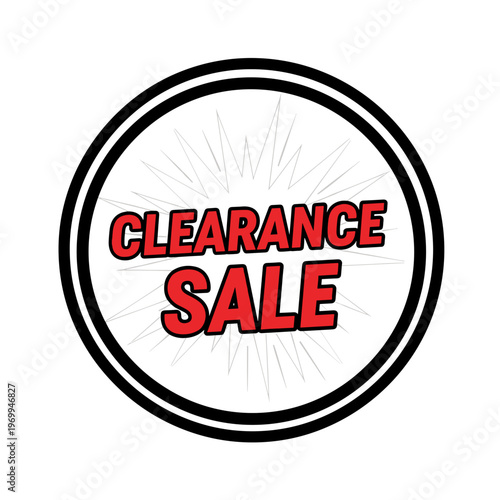 Clearance Sale Discount Sign Badge.