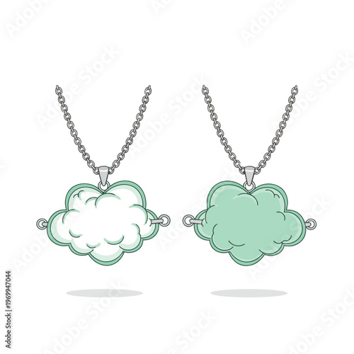 Cute Cloud Shaped Pendant Necklace Jewelry Illustration