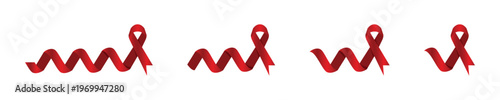 Red Awareness Ribbon Designs and Variations Vector Set