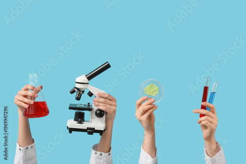 Female hands with modern mi...