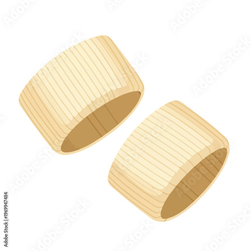 Two Rigatoni Pasta Pieces Isolated on White Background