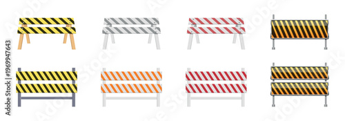 Construction and Traffic Barricade Signs Vector Set