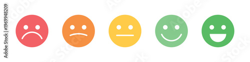 Feedback Emojis for Satisfaction Rating Scale Vector Set