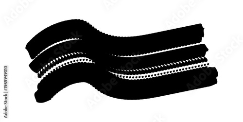 Black marker paint texture isolated on transparent background.