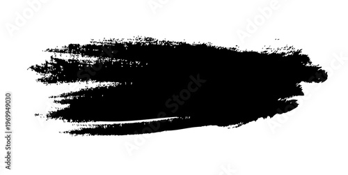 Grunge black paint brush.