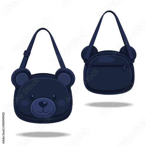 Cute Cartoon Bear Shaped Crossbody Bag for Kids