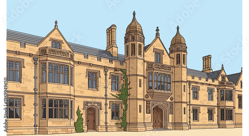 Large Old University Building.