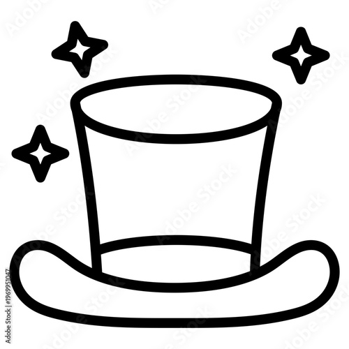 A linear design icon of magician hat