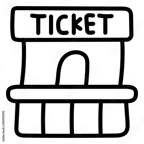 An eye catching design illustration of ticket counter 