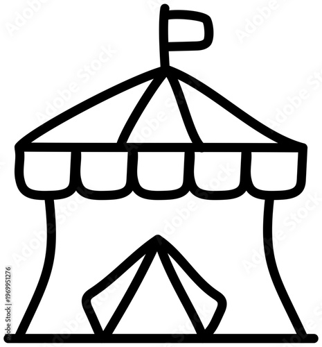 Modern design icon of circus tent